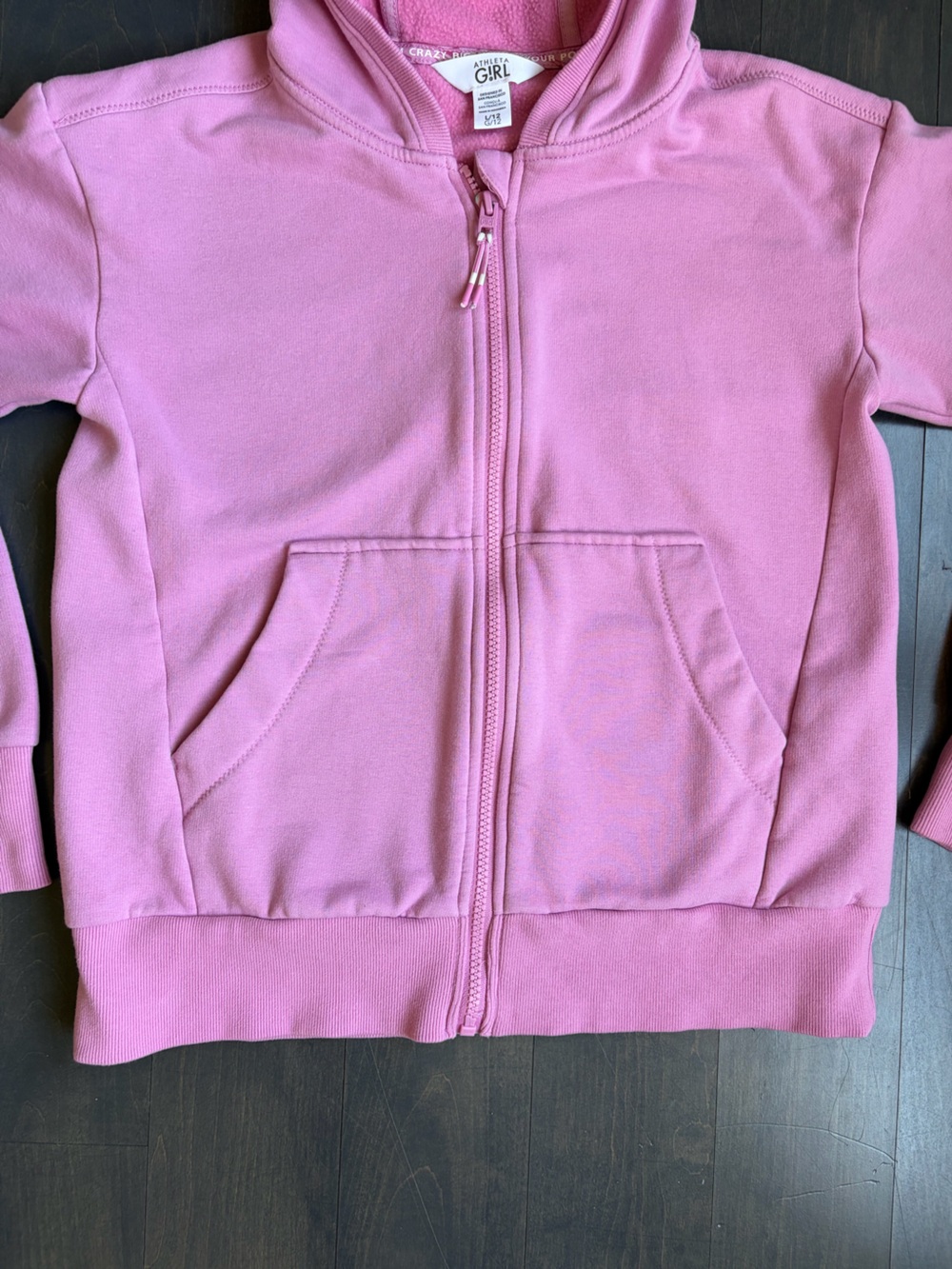 Athleta Girl Pink Zip Hoodie Size 12 - Picture 3 of 10